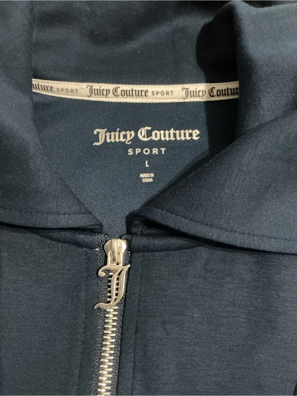NWT Juicy Couture Sport Navy 2-Piece Set 1/4 Zip Sweatpants Size L
